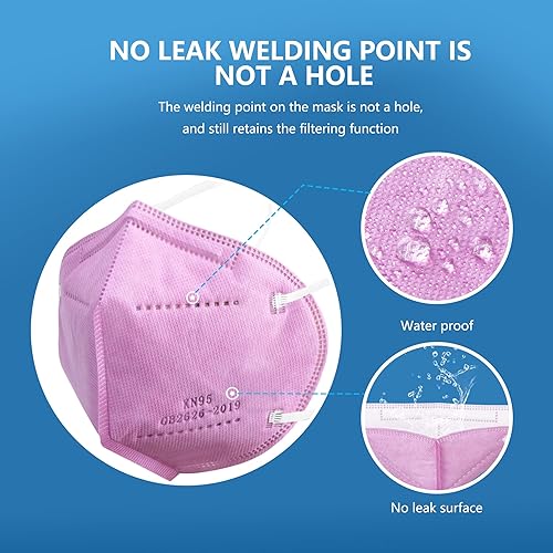 Miniatura 60 de akgk Mascarilla KN95 de 50 unidades, mascarillas de protección transpirable, envueltas individualmente, mascarillas KN95 negras de 5 capas, máscaras