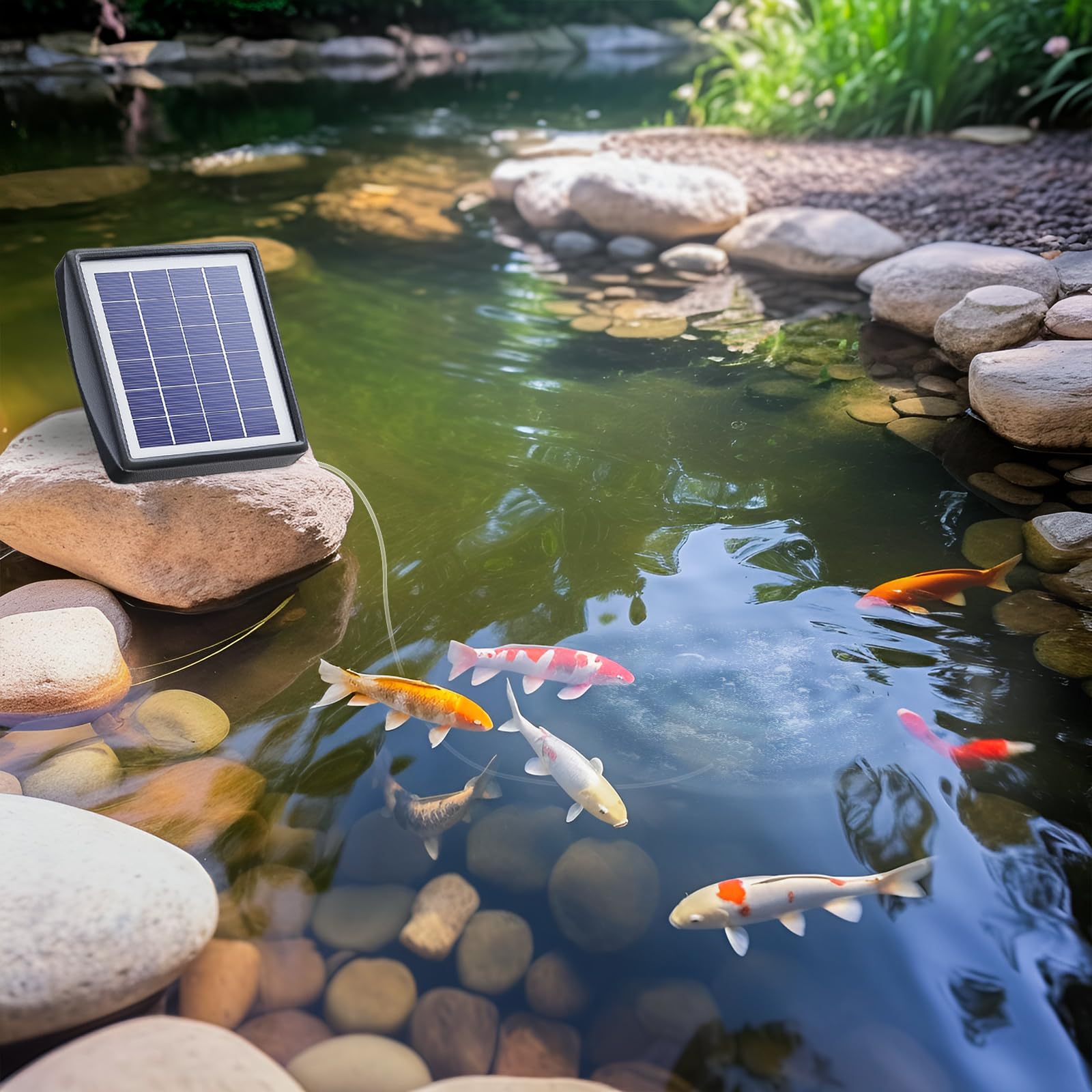 PChero Solarny napowietrzacz do staw, akumulator, pompa tlenowa do akwarium, skuteczne dostarczanie tlenu do staw, ogrodu, hydroponiki, pompa napowietrzająca, pielęgnacja stawu