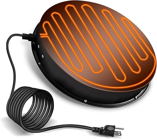 Eggluuz Calentador de agua de pollo para bebedor de pollo de invierno, base calentada con termostato