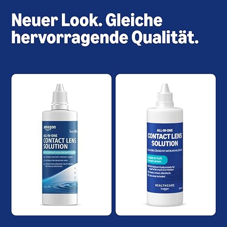 Healthcare by Amazon All-In-One Sodium Hyaluronate Solution for Soft Contact Lenses - Improved Hydration & Comfort 3 x 360ml