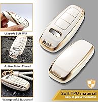 Vista 2 de Funda para Llavero de Audi con Accesorios de Llavero de Cuerda Trenzada de Metal, Estuche Suave Mejorado para Llave A3 A6-A8 E-Tron S3 RS6-7 SQ7-8