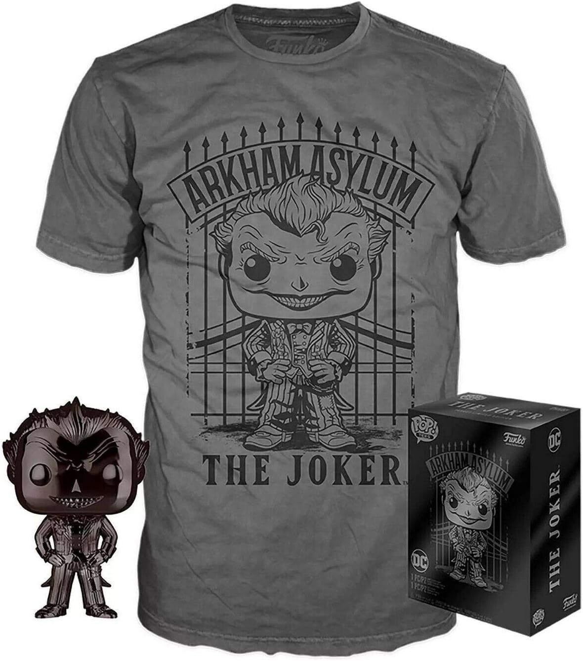 Funko POP - DC Comics - The Joker Pop and Tee (X-Large),Black,1188490, Grey, XL