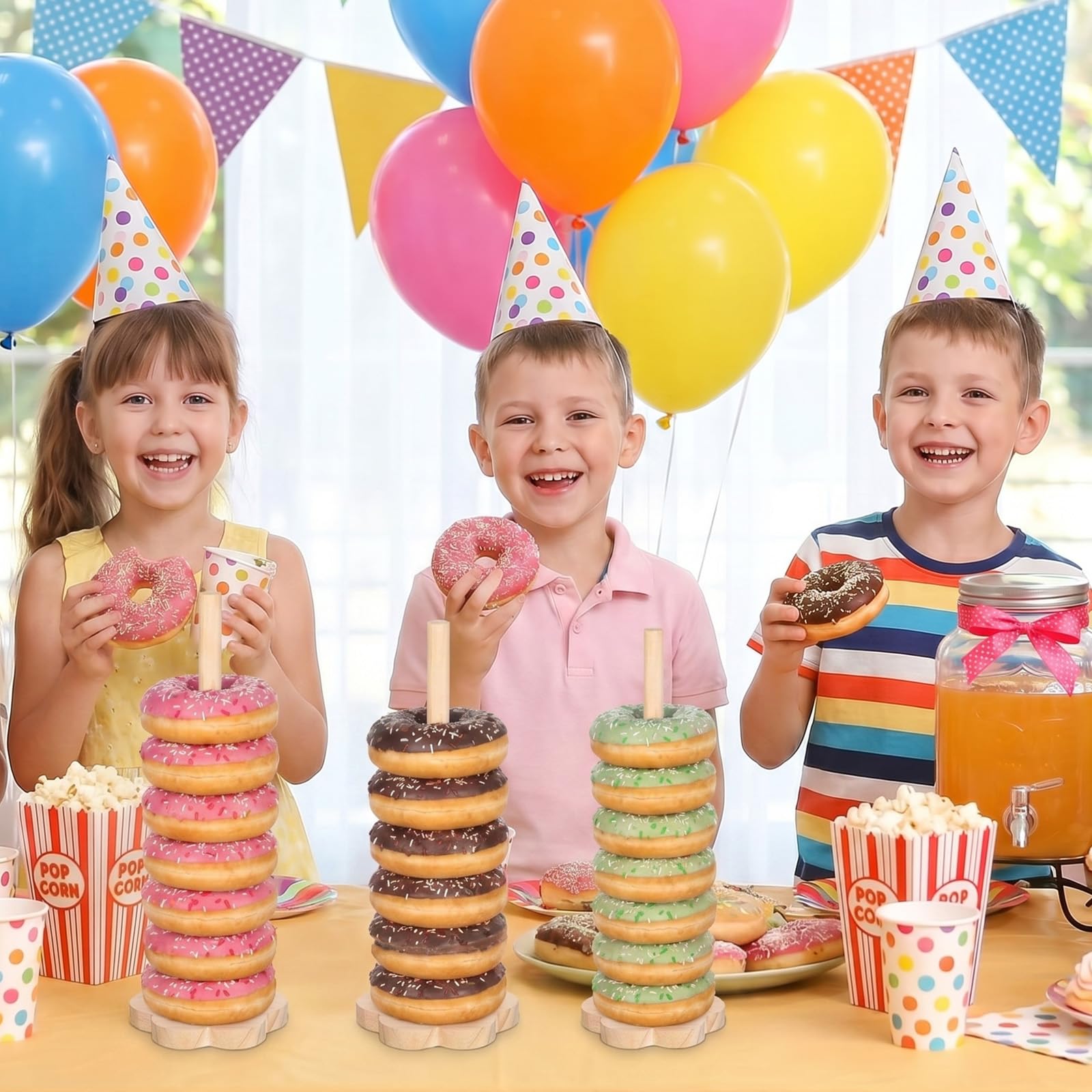 Stojak na precla Kesper, stojak na precle, 4 sztuki, stojak na ozdoby do włosów, donuty, okrągłe ciasteczka, odpowiednie na imprezy i bufety