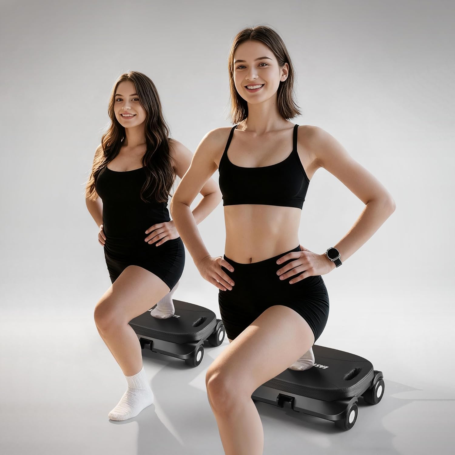 EAST MOUNT Pilates Reformer Board - Pilates Equipment Ab Roller Automatic Rebound Abdominal Wheel Home Workout Equipment for Women Core Workout