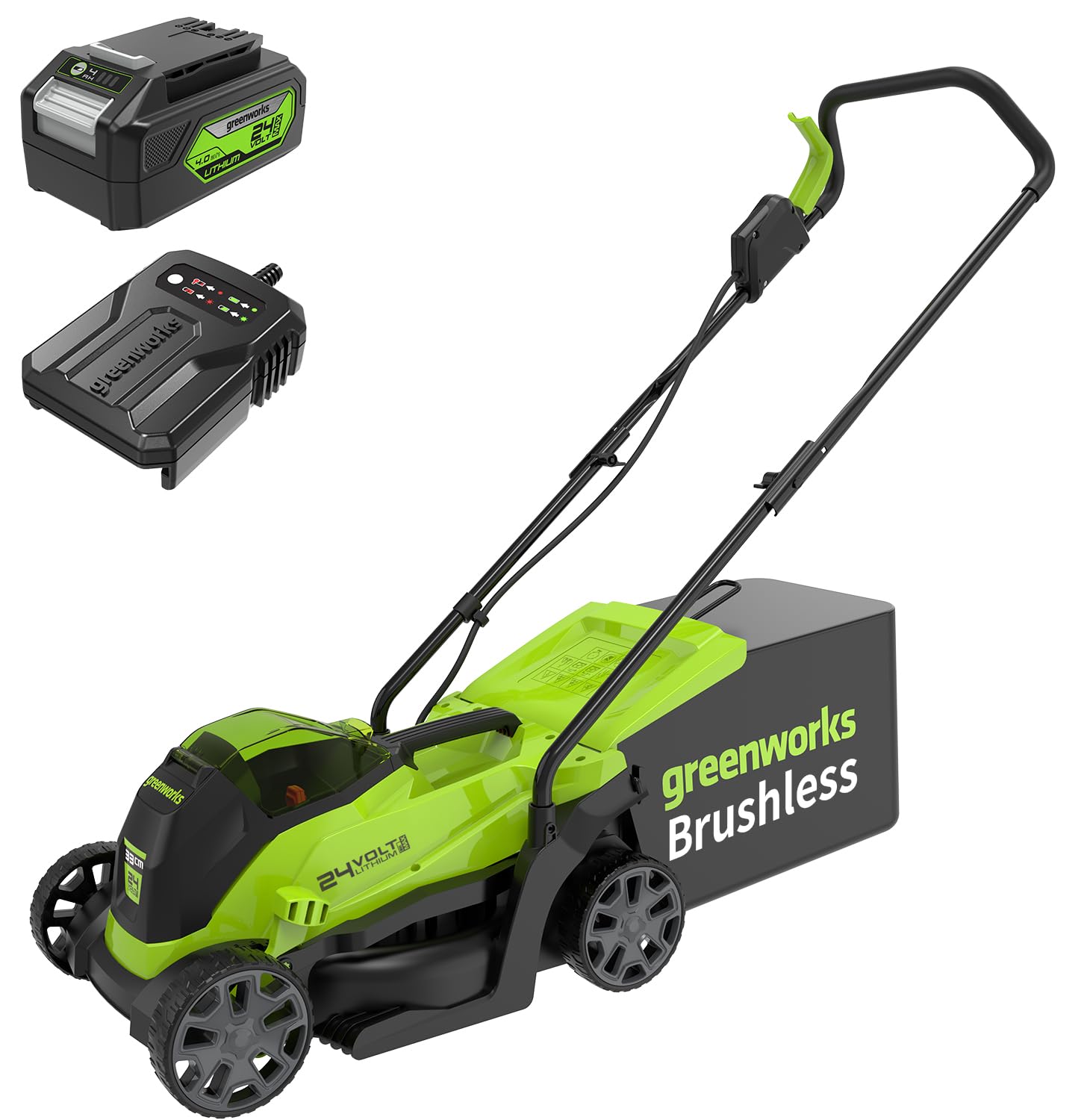 CORTACÃ‰SPED 24V 33 CM GREENWORKS GD24LM33K4 - SET CARGADOR + BATERÍA 4AH - 2516107UB