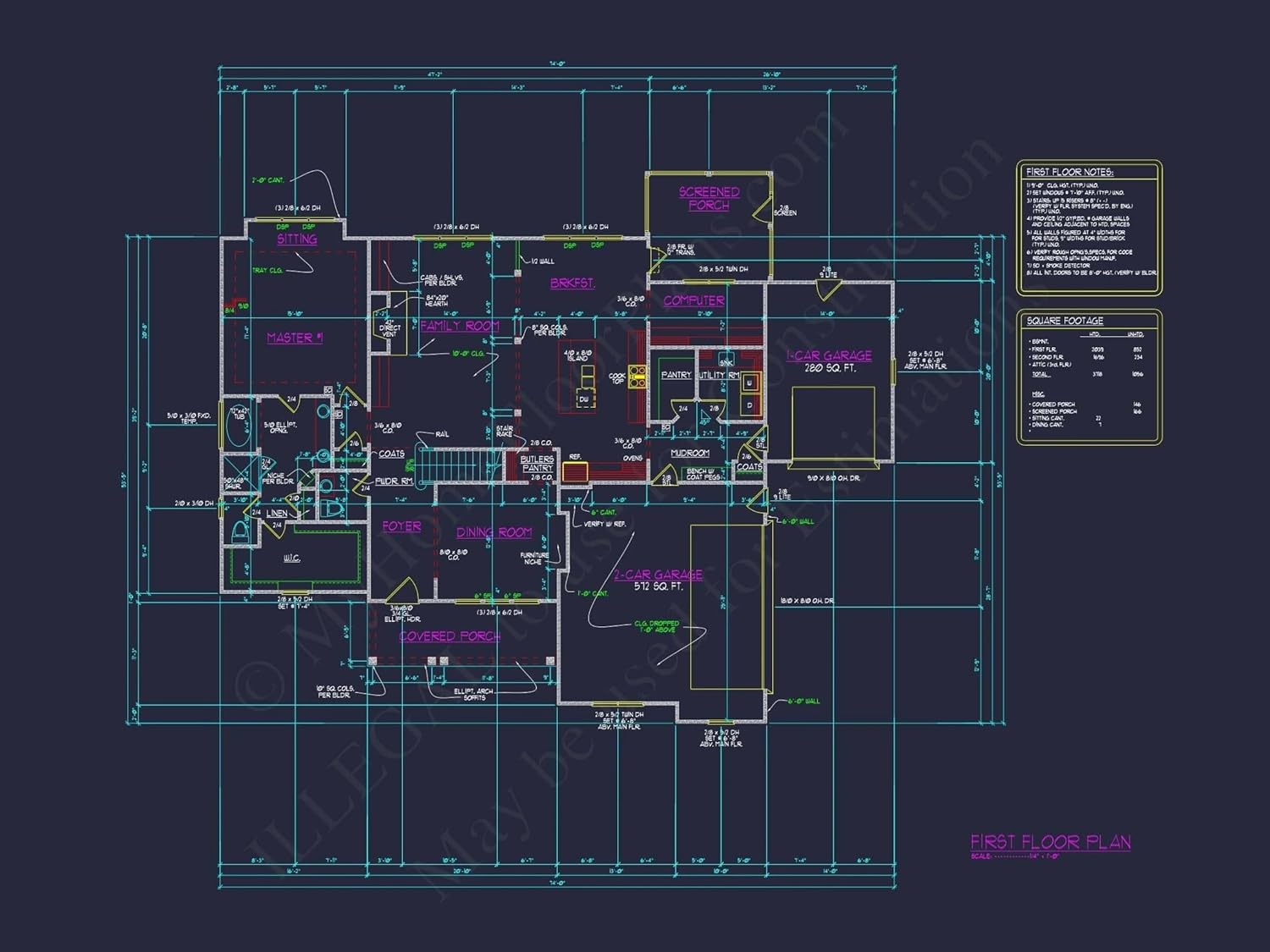 12-2175 HOUSE PLAN - Custom 2-Story House Plan with 4 Beds and Unique Features