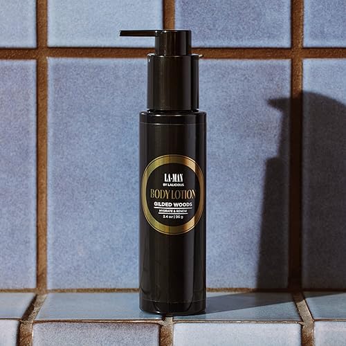 Miniatura 3 de LaLicious La-Man Loción corporal, aroma a madera dorada, loción corporal para hombre con manteca de karité, aloe vera, vitamina E y ácidos grasos