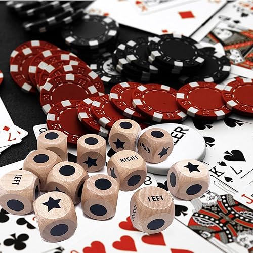 Miniatura 6 de FAILUN 6Pcs Left Right Center Game Dice 1 inch Wooden Dice with Drawstring Bag, Easy to Store and Carry Around, Convenient for Travel.