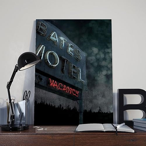 Miniatura 8 de QWQYLEI Bates Motel - Póster de la película retro clásica en negro, póster de la película, decoración de pared, pinturas impresas para sala de