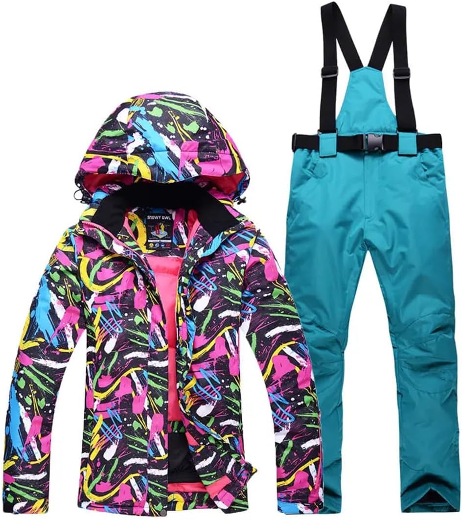 Unsex Winter Outdoor Snow Suit Snowboarding Waterproof Skiing Costume Sets Jackets Belt Pants