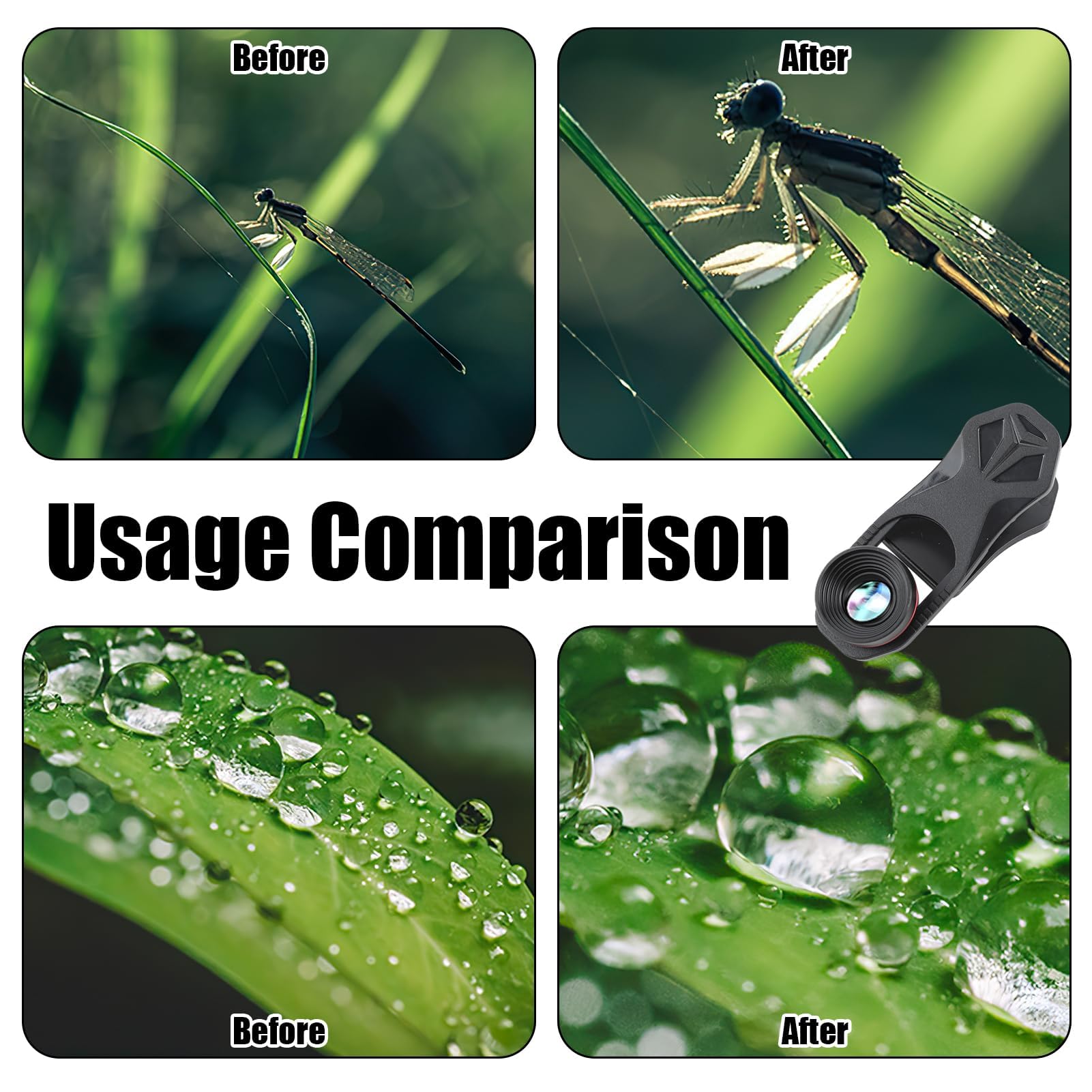 Objectif Macro 25x HD à Clipser pour Smartphones – Zoom Telephone Portable, Ultra HD, Idéal pour Photographie Professionnelle et Loisirs, Matériaux Durables, Facile à Installer