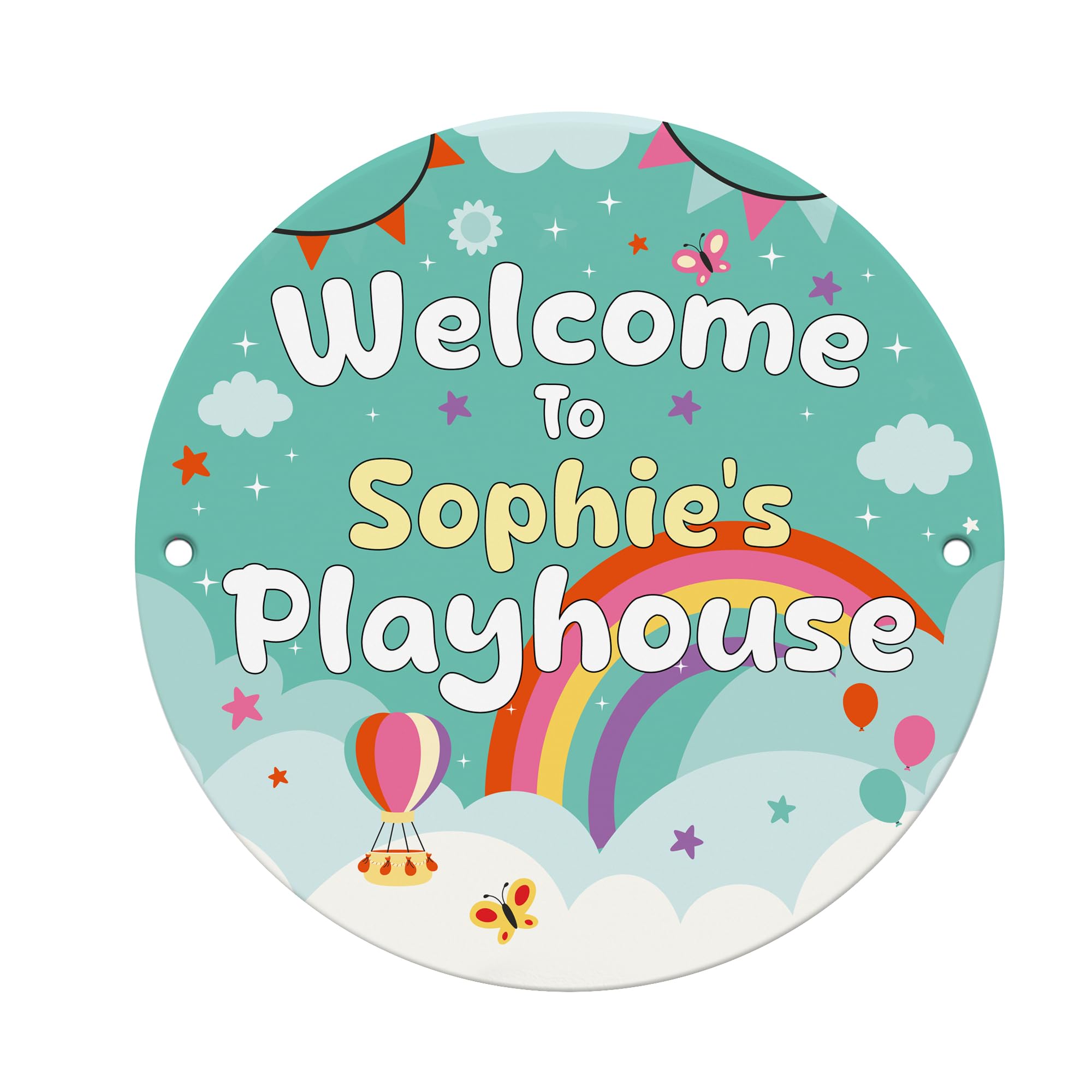 Red Ocean Personalised Playhouse Sign For Kids and Children Rainbow Garden Playhouse Decor Plaque, Custom Acrylic Door Sign, Children's Playroom Nursery Wall Hanging Gift