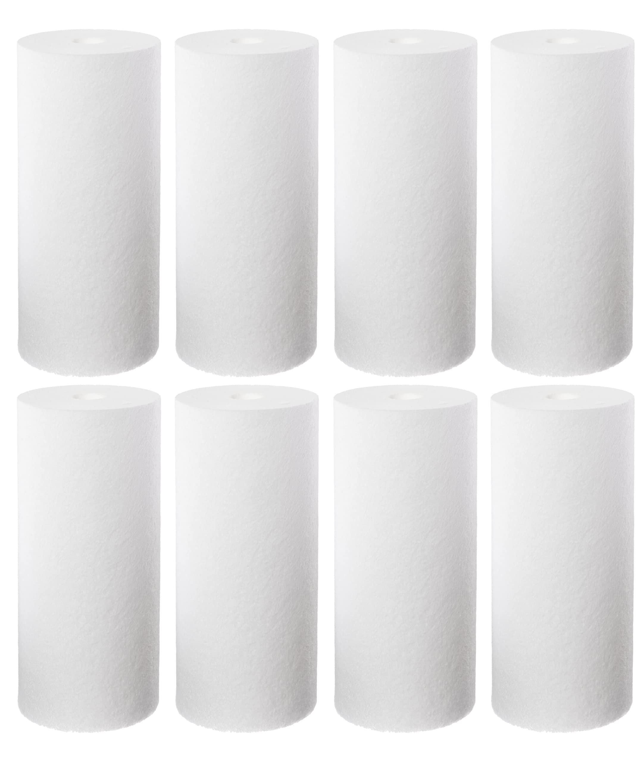 Pentair Pentek DGD-7525 Big Blue Sediment Water Filter, 10-Inch, Whole House Heavy Duty Dual-Gradient Density Spun Polypropylene Replacement Filter Cartridge, 10" x 4.5", 25 Micron, Pack of 8