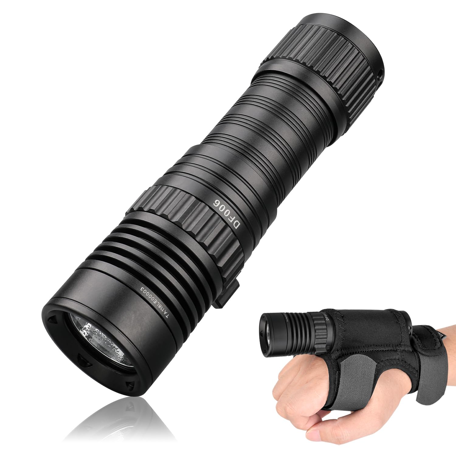 Trustfire DF006 Tauchlampe, 2300 Lumen Tauchen Taschenlampe Wiederaufladbar, 100 Meter Tauchtiefe LED Unterwasser Taschenlampe, 3 Lichtmodi Taucherlampe mit Handschlaufe