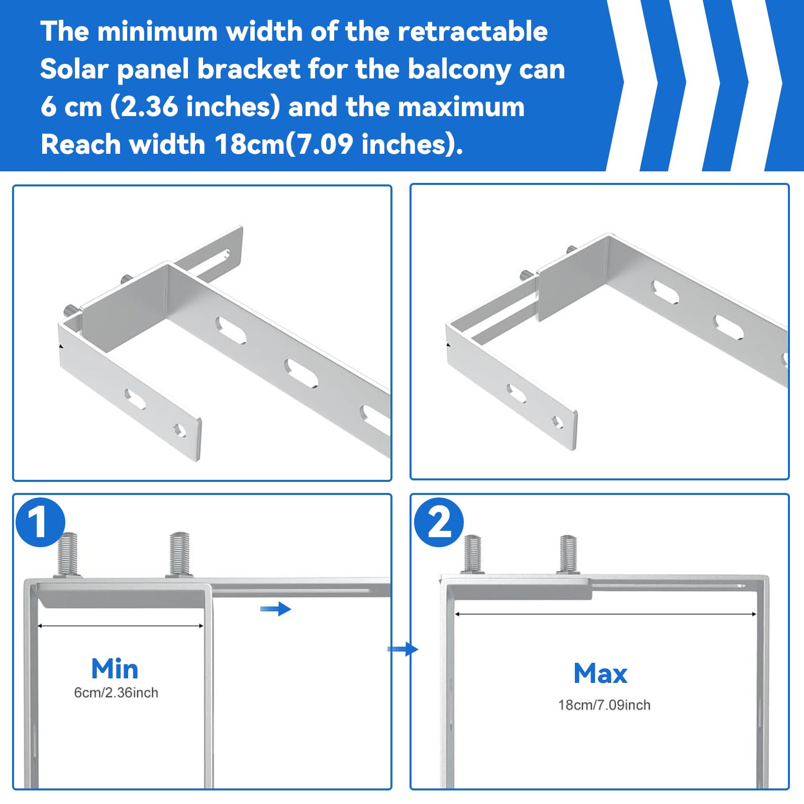 6-25 cm, 2 stuks, verstelbare zonnepaneelhouder, haken voor