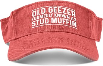 Old Geezer Formerly Knowns As Studs Muffinn Washed Visor for Men Golf Course