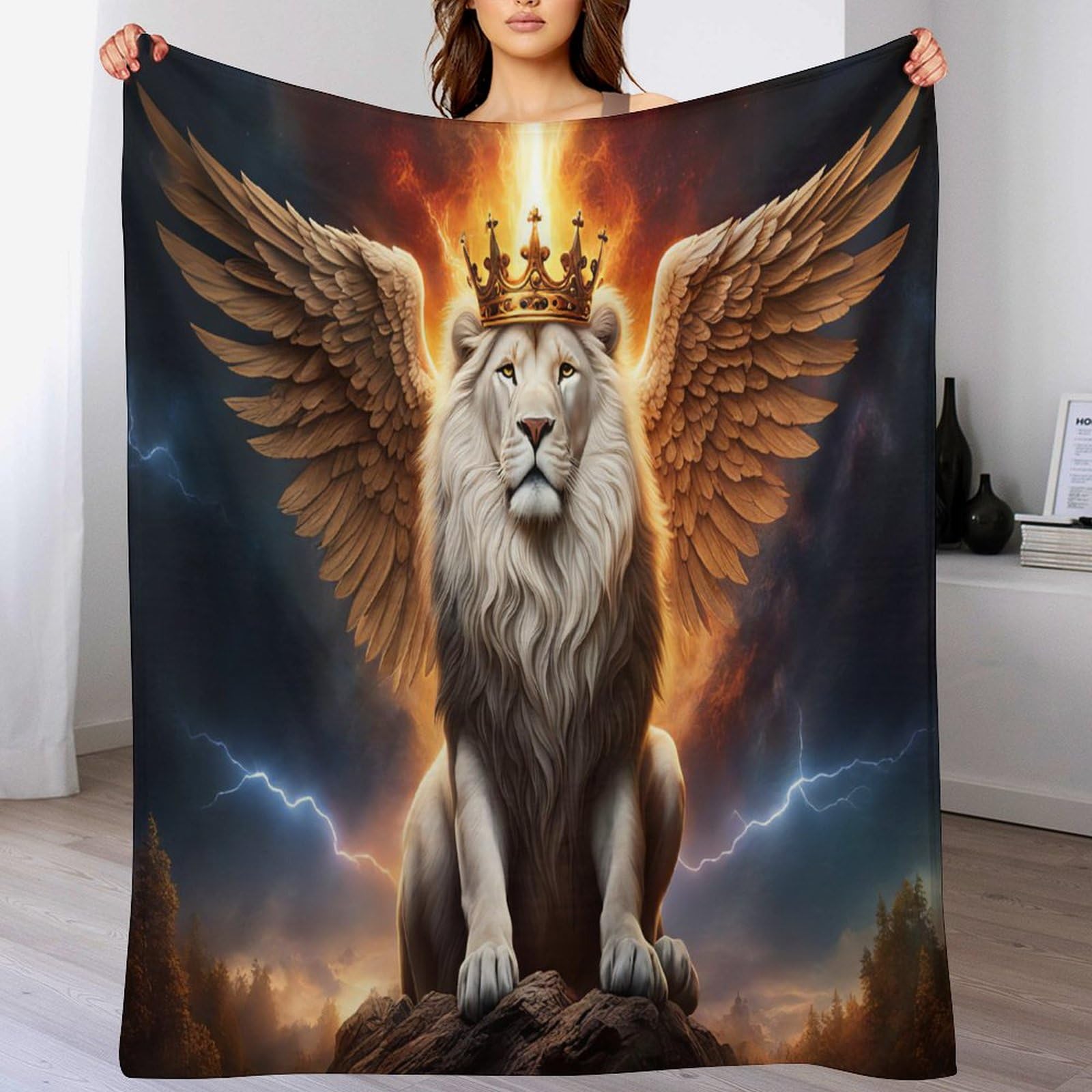 Manta de franela de león 180x200 cm para sofá y sillón ideal cuatro estaciones