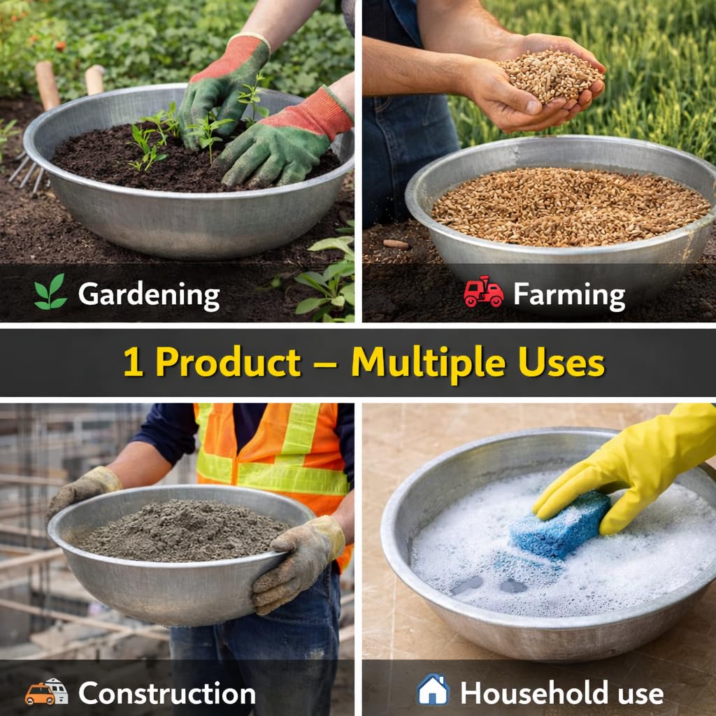 Galvanized Ghamela Bucket - Gardening & Construction -5