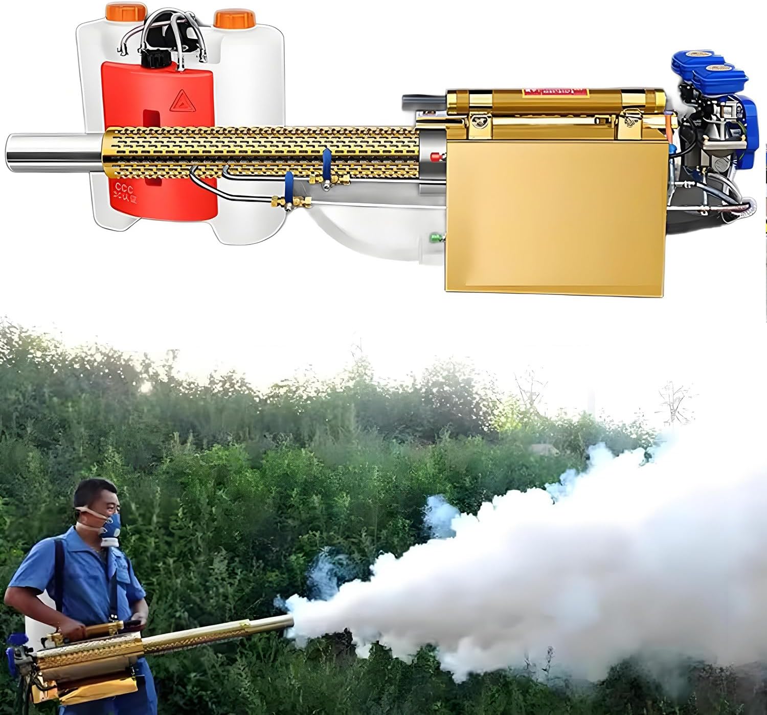 Disinfection Fogging Machine,Portable Pulse Jet Thermal Fogger,15l Electric Sprayer Aerosol Atomizer,Agricultural Greenhouse Fruit Tree Pulse Water Mist Fog Machine