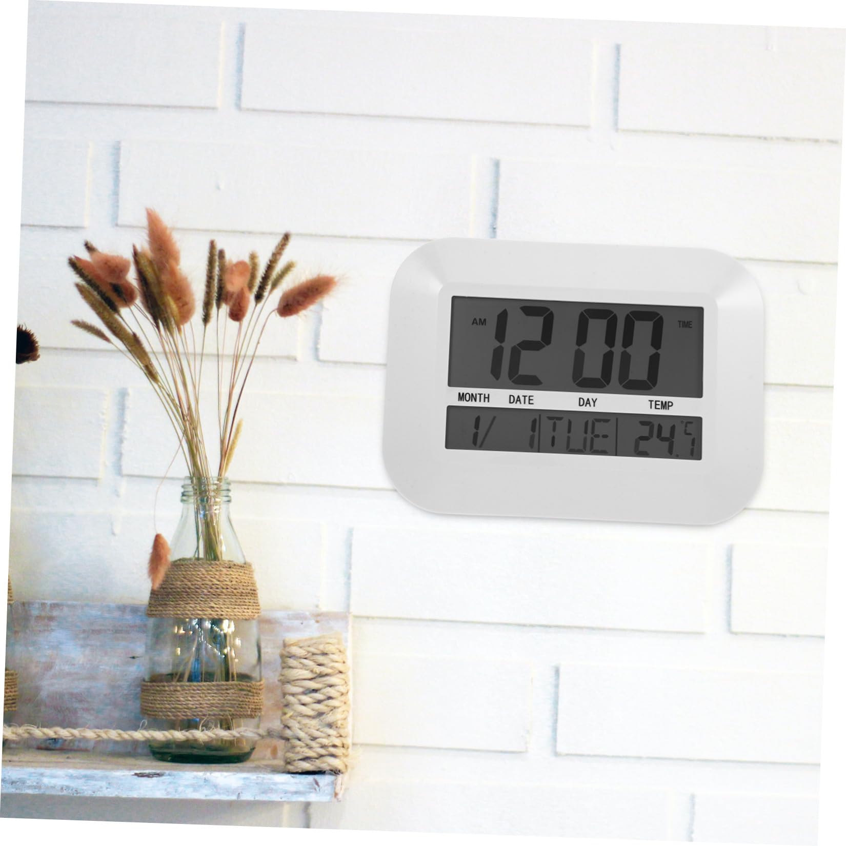 GALPADA Orologio da Parete Digitale Multifunzione Temperatura, Grande Schermo Lcd, Design Semplice in Abs, per Casa e Scuola