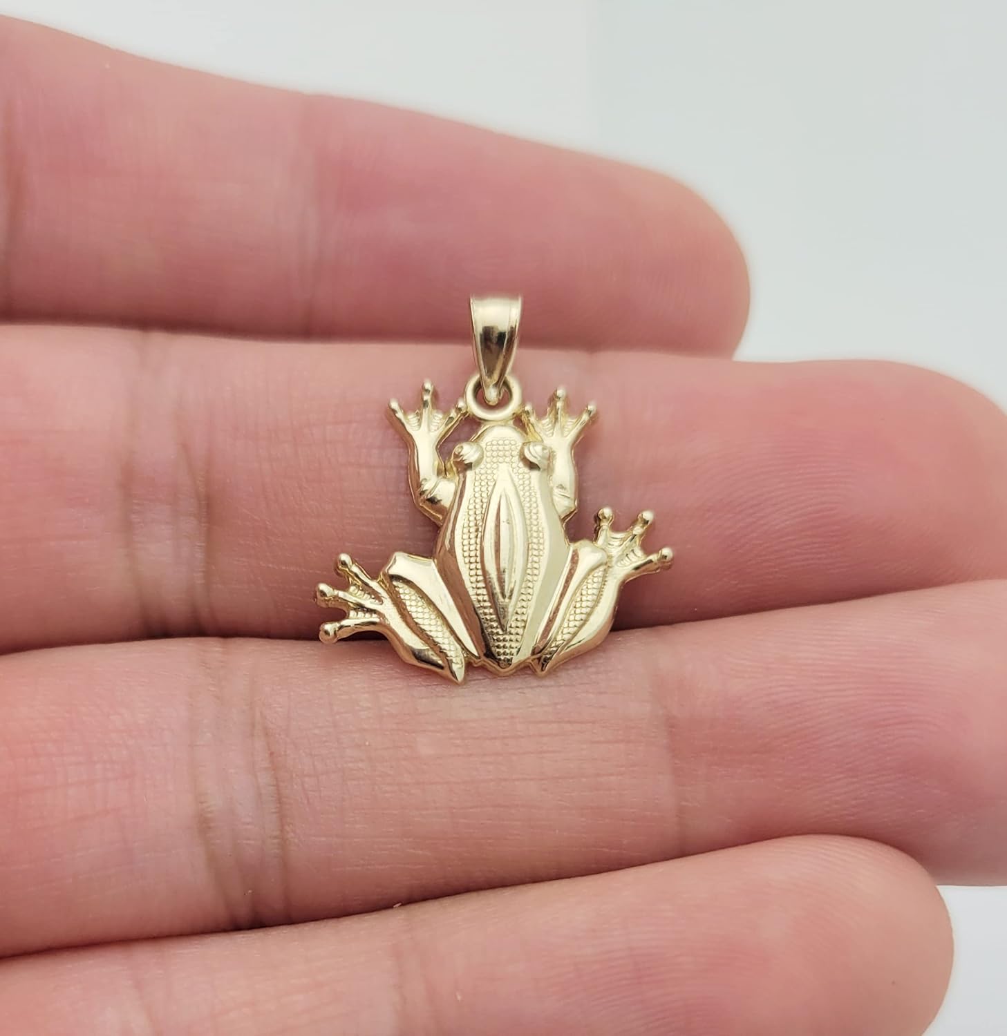 Yellow Gold Frog Pendant Charm 10K Gold