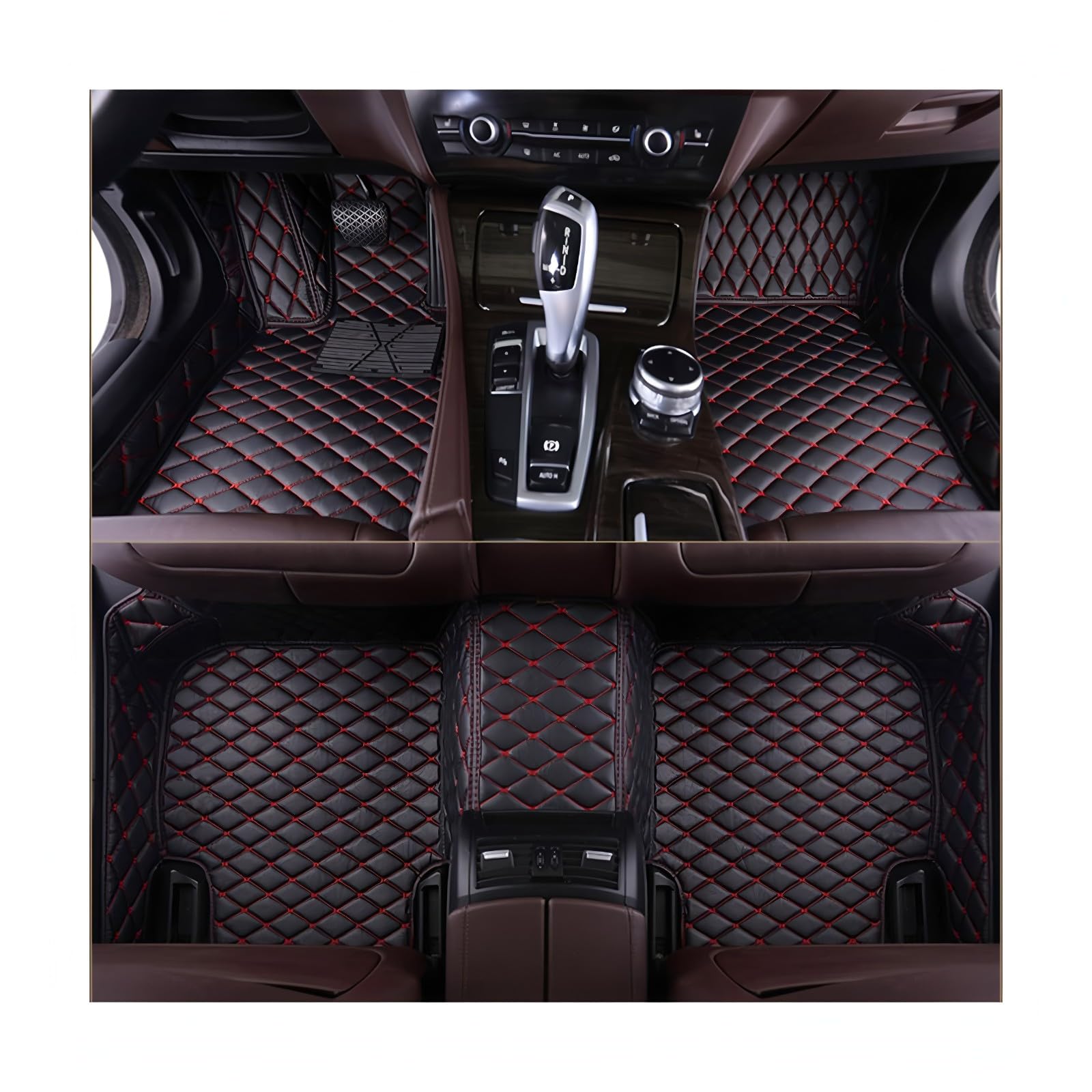 Car Floor Mats for Mitsubishi Pajero V93,2010-2020,Custom Tailored Car Floor Mats Full Set-Durable Faux Leather All-Weather Guard,Anti-Slip, Easy Clean,No Peeling,Extend Carpet Life