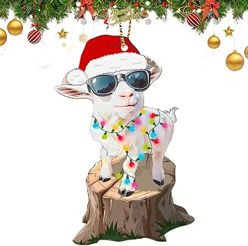 Funny Christmas Ornaments 2025, Goat Christmas Ornament, Goat Christmas Decoration,Goat Ornaments for Christmas Tree, Goat Gifts for Goat Lover Christmas-Goat