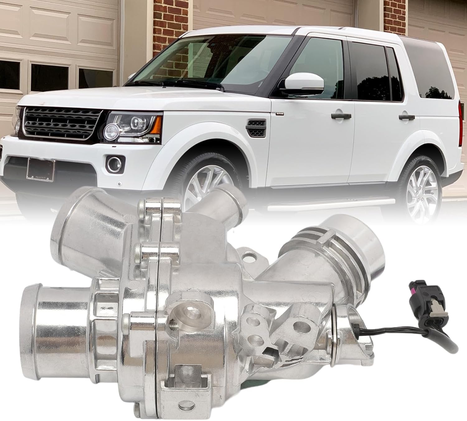 LR117568 Aluminum Thermostat Housing with Sensor Compatible with Land Rover LR4 2014-2016 Discovery 2017-2020 Thermostat 3.0L for Jaguar XF2013-2019 F-Type 2014-2020 Replece AJ813986 LR069809