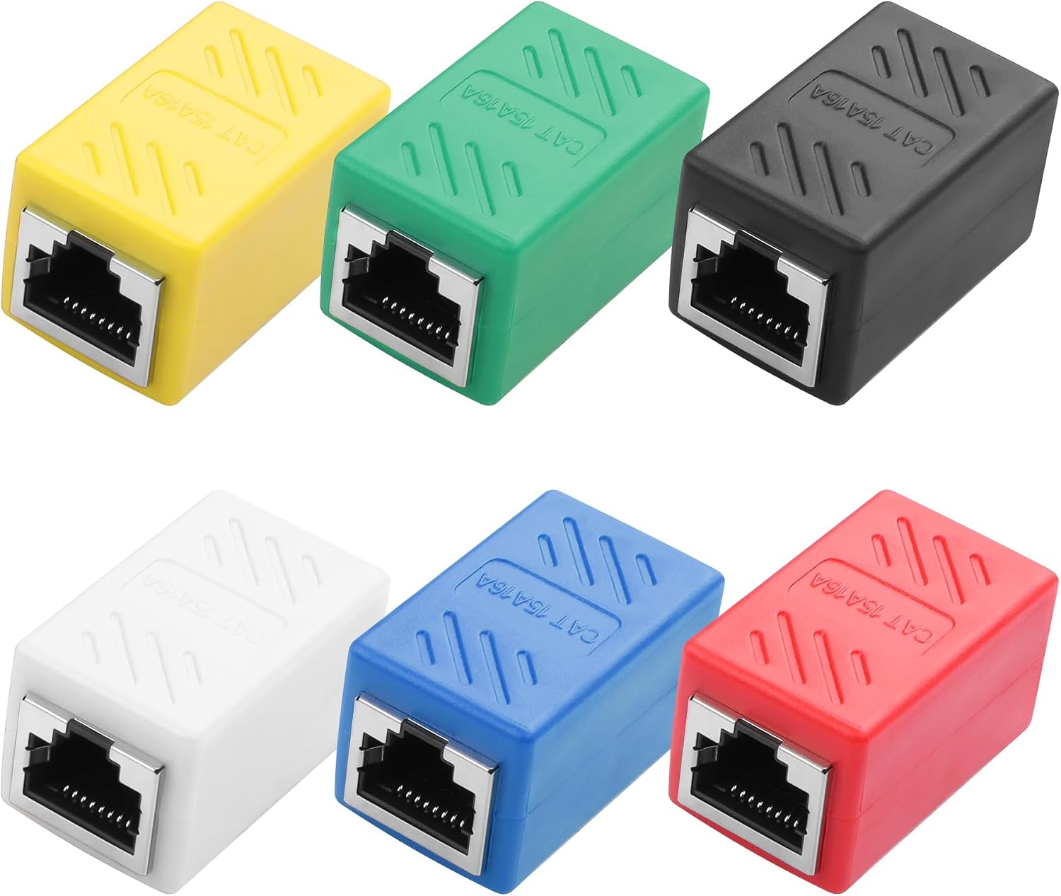 YACSEJAO Cat6 Ethernet Coupler, 6 Pack, 6 Color Mix and Match