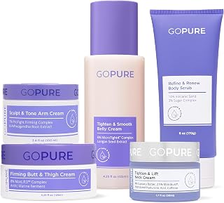 goPure - Total Body Firming Set - Neck, Arm, Butt & Thigh, Belly Cream and Body Scrub