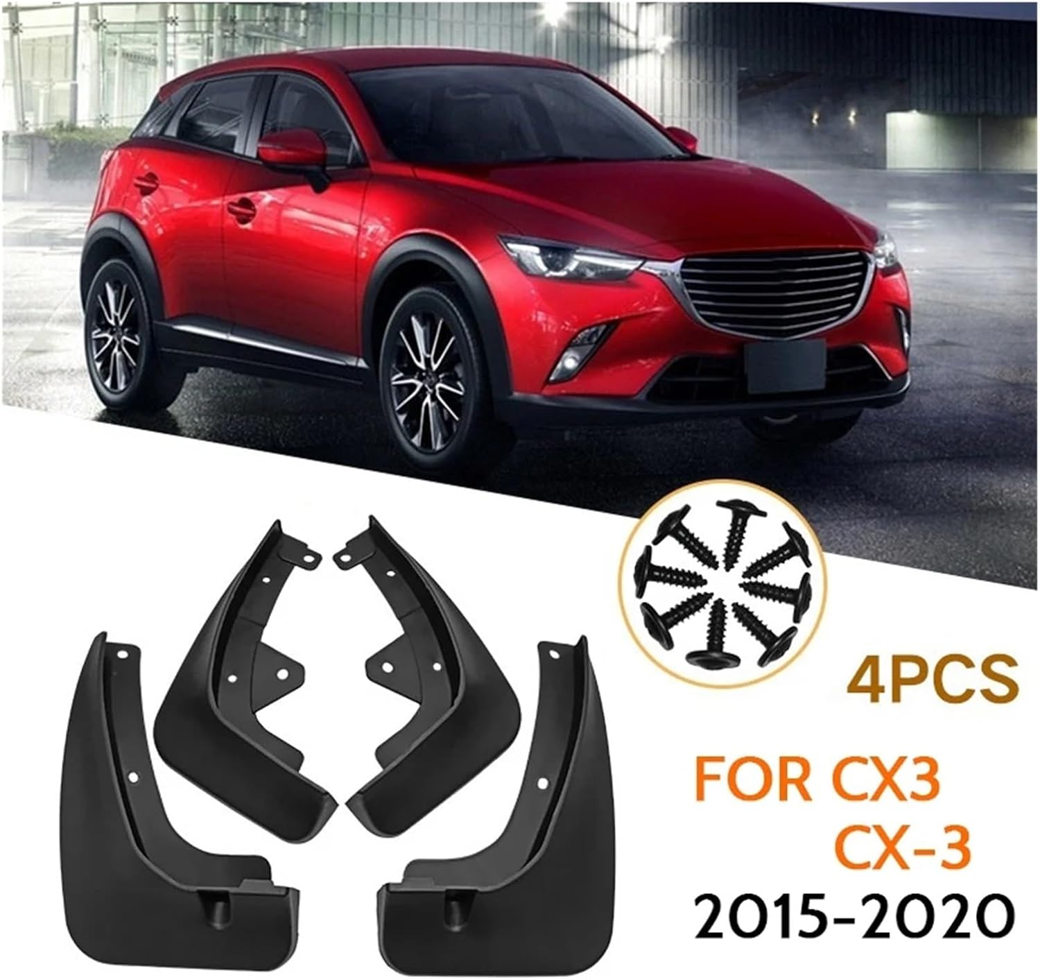 Front Rear Car Mud Flaps Compatible with Mazda CX-3 CX3 2015-2020 Mudguard Fenders Splash Guard Car Exterior Decoration Accessories
