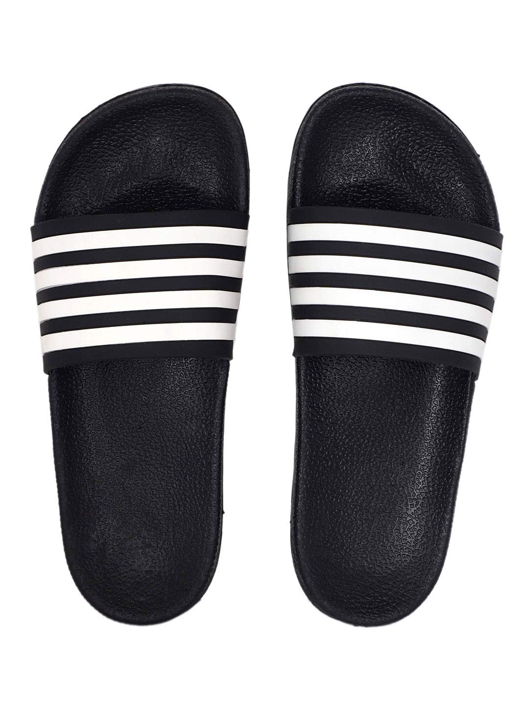 AADI Mens Black & White Synthetic Leather Daily Casual Sliders/Flip Flop & Slippers (B08VWV7SNP) Amazon Price History, Amazon Price Tracker