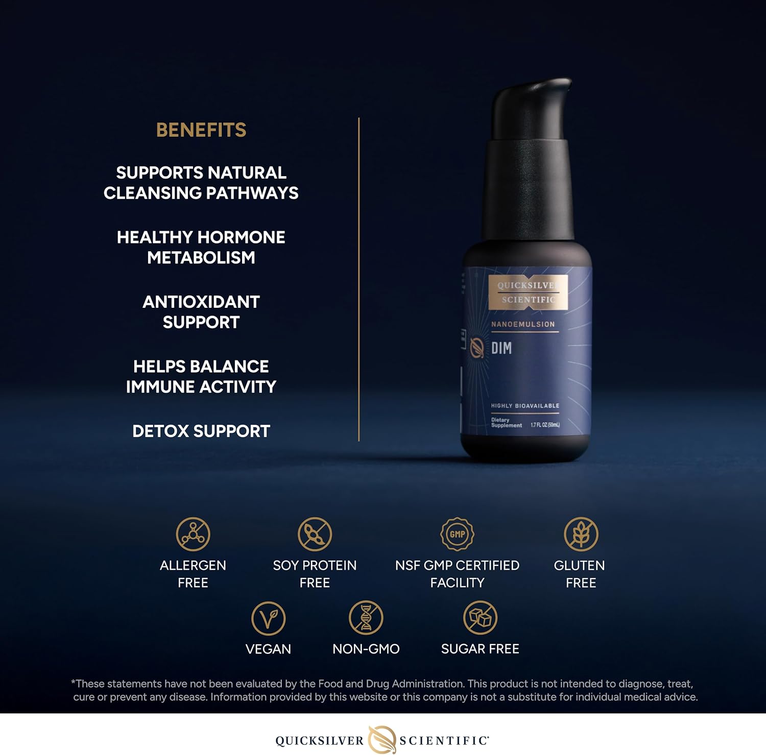 Quicksilver Scientific Nanoemulsified DIM - Liposomal DIM Supplement to Support Healthy Hormone Balance for Women & Men - Soy-Free Detox & Immune Support (1.7oz / 50ml) - Image 4