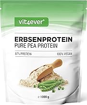 Pea protein powder 1000g (1kg) – 87% protein – 100% pea protein isolate – Vegan – No sweeteners, no sugars – Gluten free, soy free, lactose free – Origin: Belgium