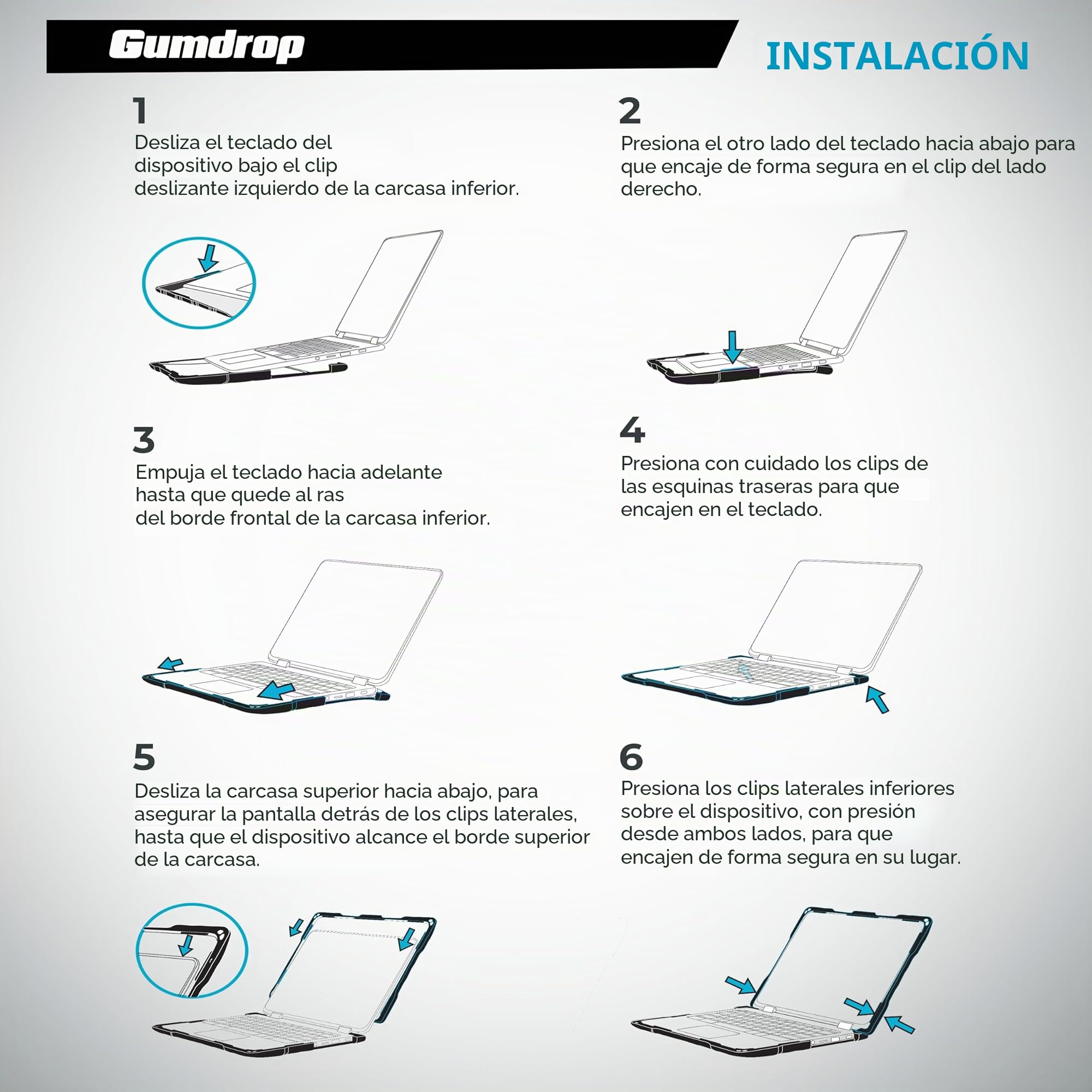 Gumdrop DropTech - Funda rígida para portátil DELL Latitude 5440 | Precision 3480 (Clamshell), Resistente a Prueba de caídas, a Prueba de Golpes, protección fiable para Dispositivos de Oficina,