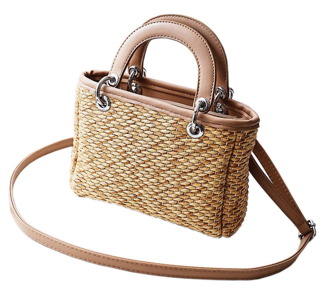 CXBLTendenze di Moda Donna Paglia Borsa a Tracolla Ms Ms Borsa a Mano Donna Paglia Borsa a Mano