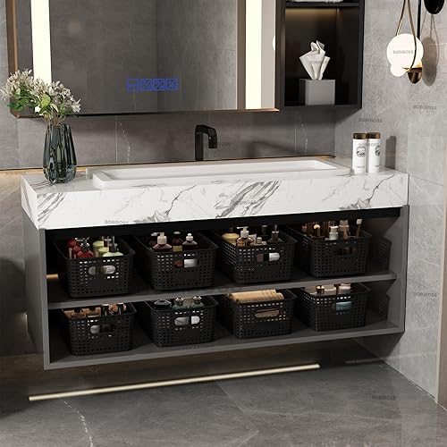 Miniatura 7 de Cesta de almacenamiento con tapas (negro, paquete de 10)