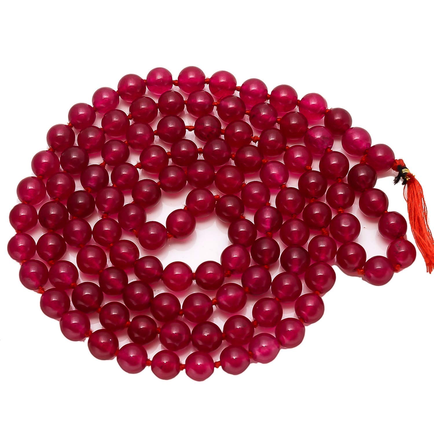 Shree Shyam Gems and Jewellery Akik Agate Hakik Haqiq Mala 108+1 Beads Jap, Maroon-image-37