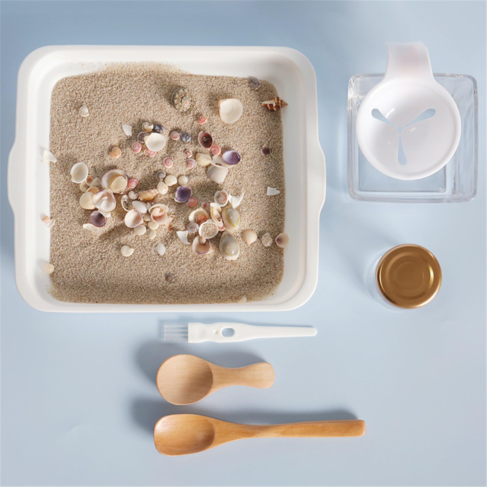 Sand Aktivitätsset mit kreativen Formen und Farben zur Förderung der kognitiven Fähigkeiten und der Vorstellungskraft für Kleinkinder Tabletts für Klassenzimmer, Tablett, Spielzeugtablett