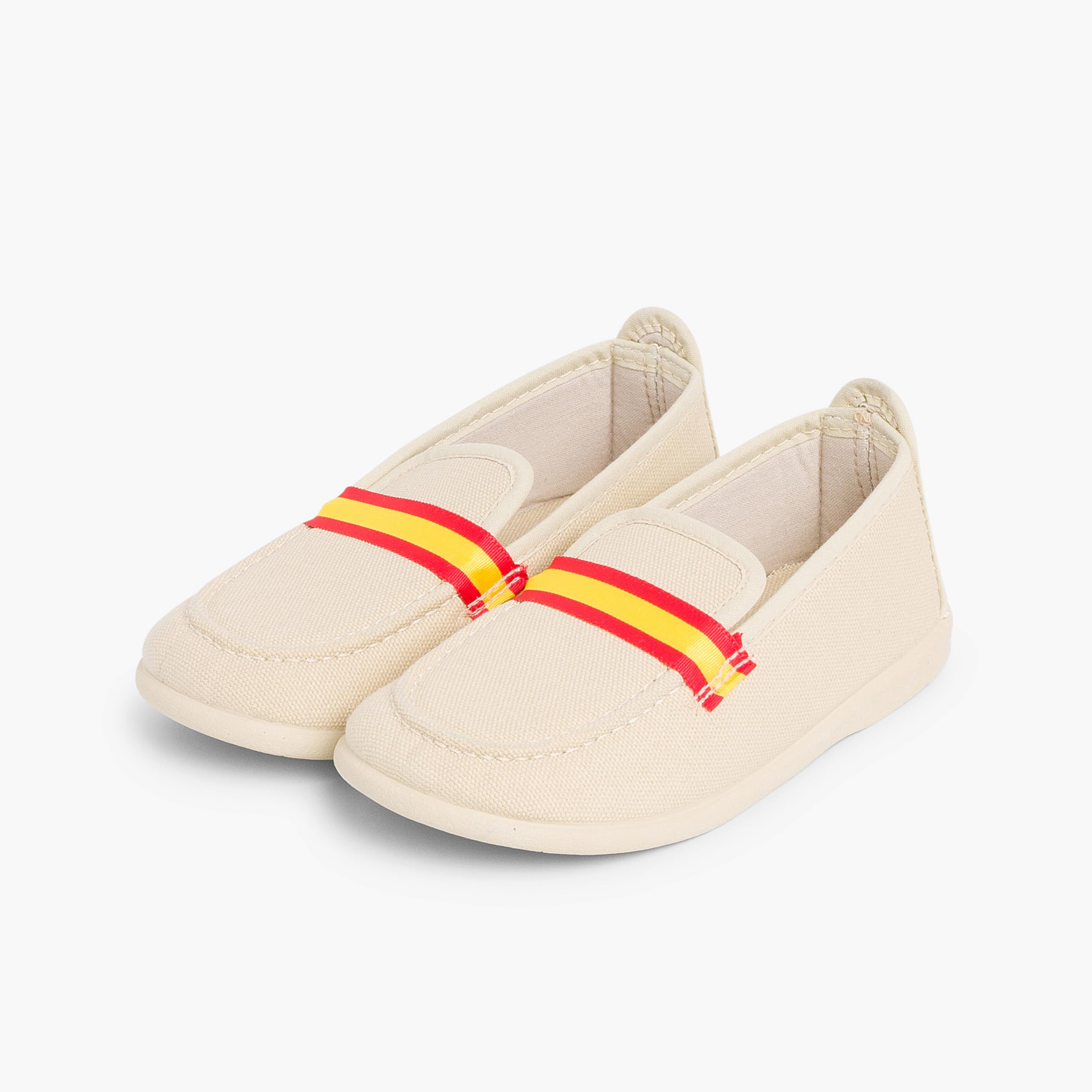 Pisamonas Mocassins Grandes Tailles en Toile avec Bandes de Couleurs
