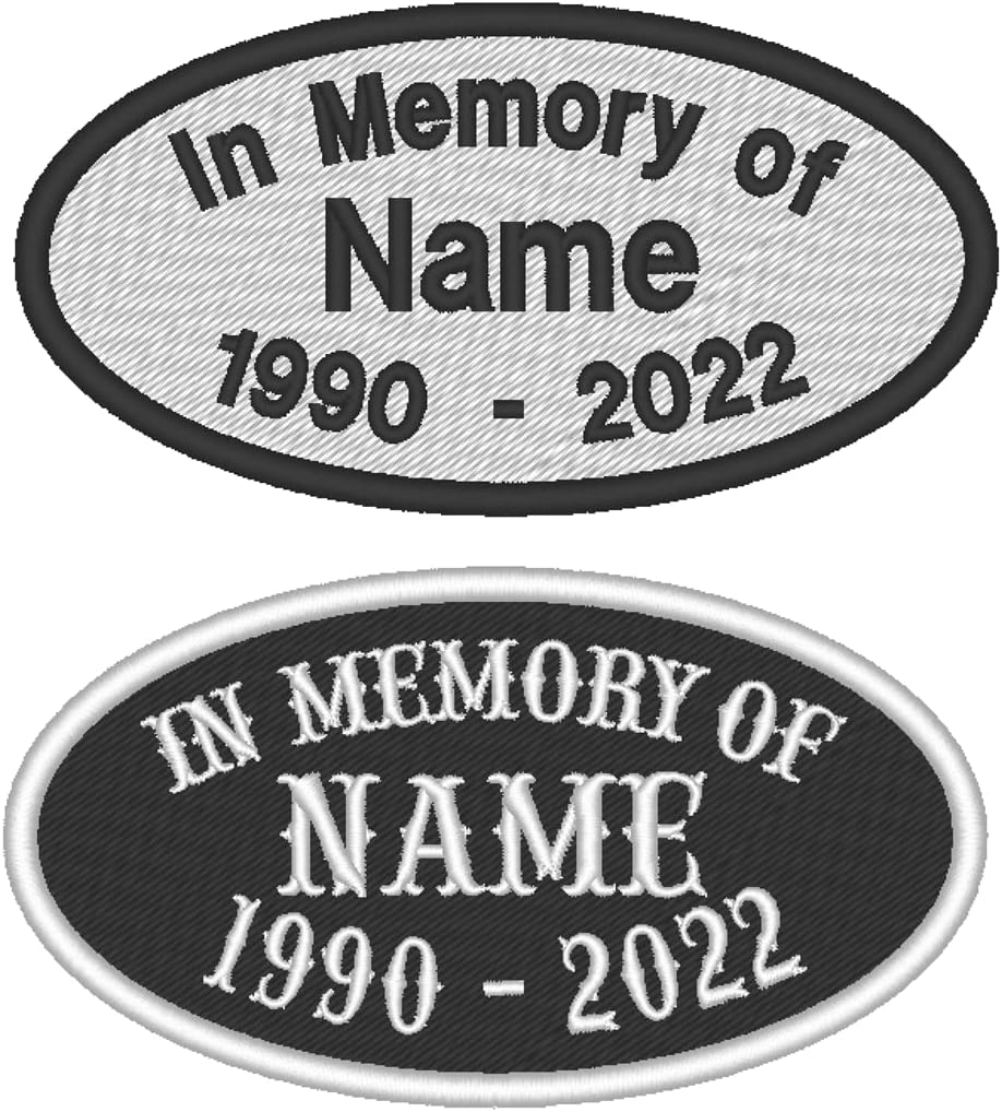 Custom Embroidered in Memory of Sew on Patch Motorcycle Biker MC (4 Inch)