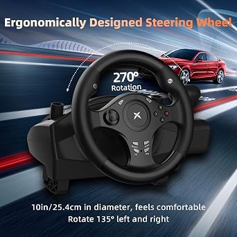 DOYO Gaming Experience Bundle: Multi-Platform Gaming Steering Wheel and Pedals & Wireless Guitar Hero Controller for PC, PS3