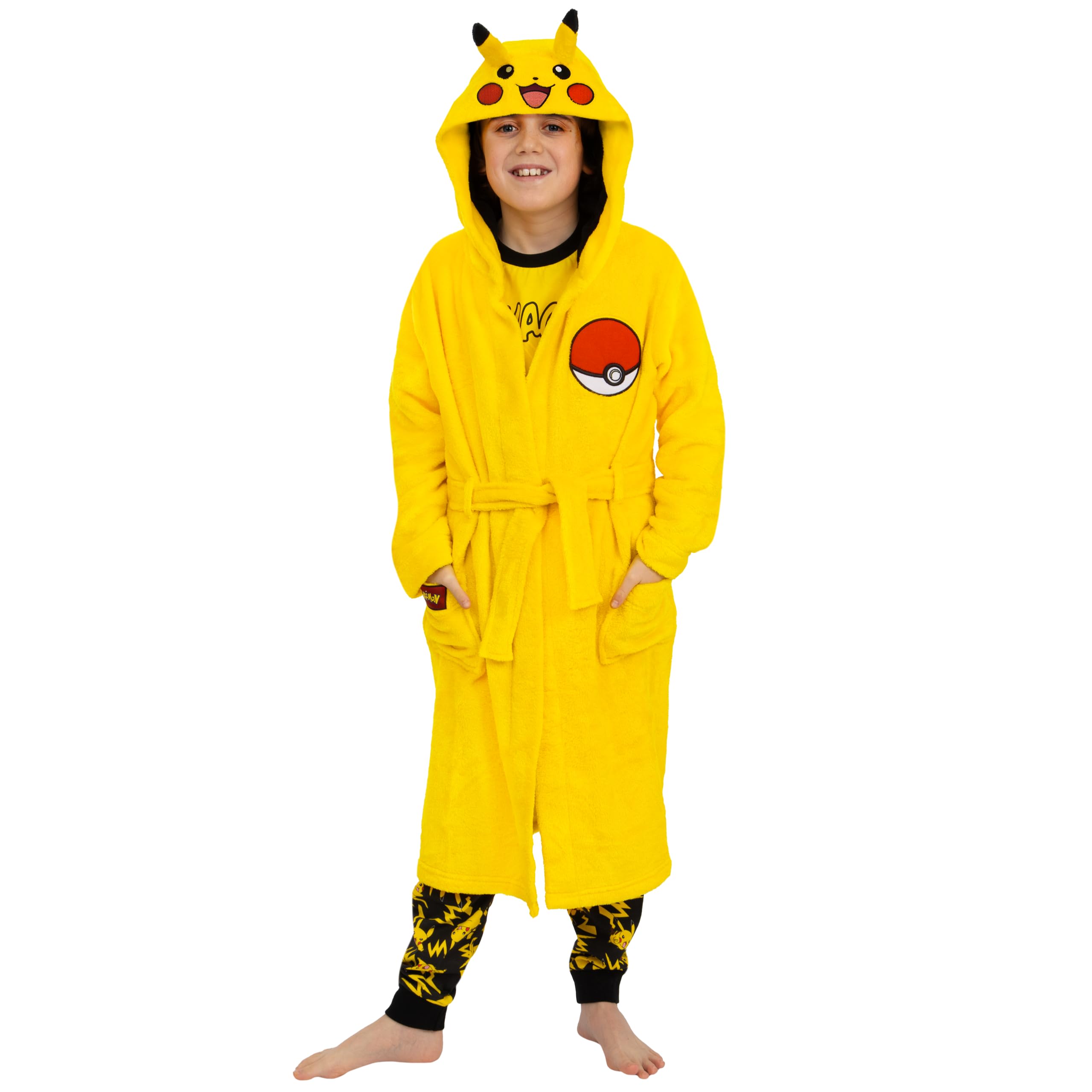 Szlafrok Dziecięcy Pokémon Pikachu Dla Chłopców, Szlafrok Dziecięcy Pikachu Z Uszami 3D, Dziecięcy Z Polaru
