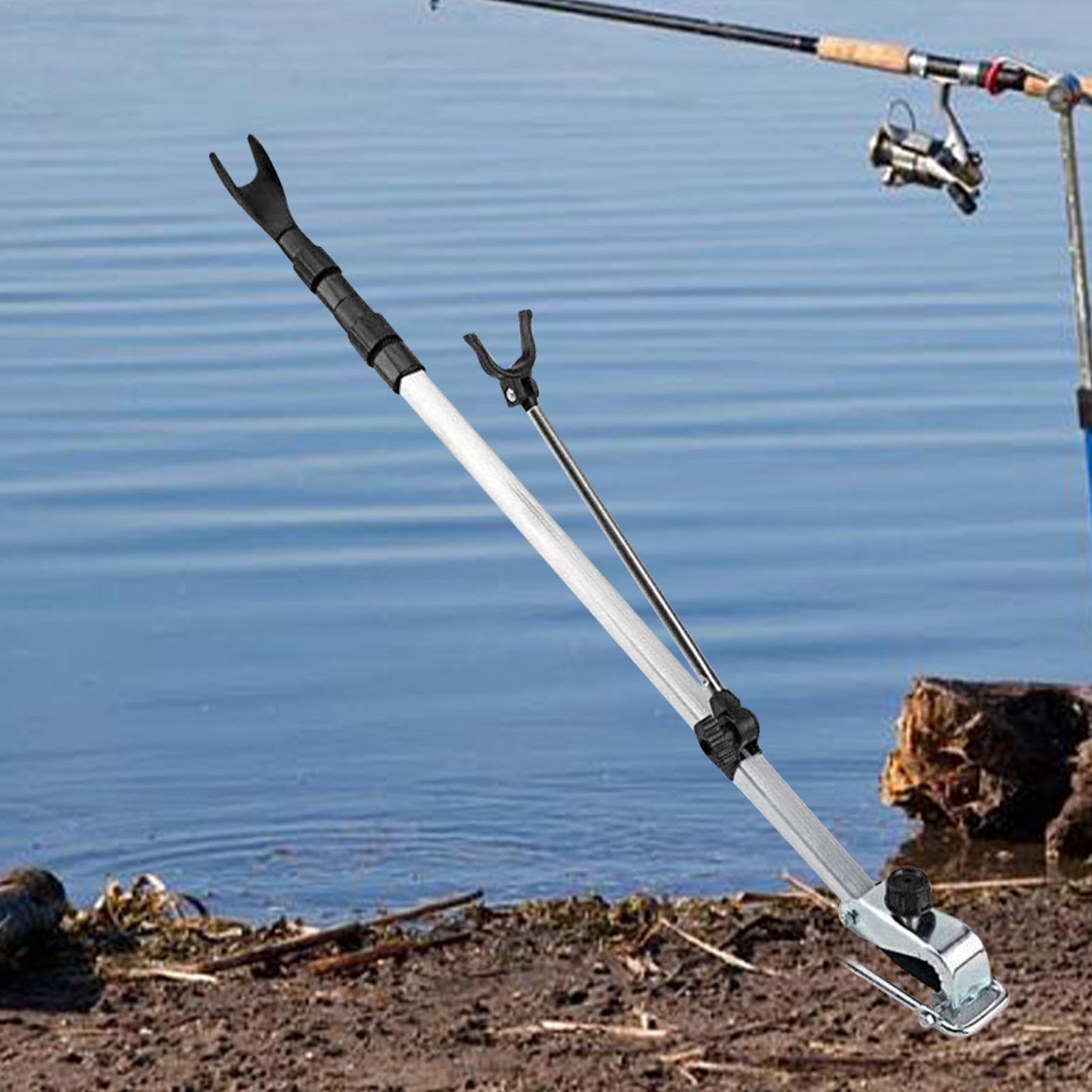 Support Télescopique Pour Canne à Pêche Réglable - Acier Inox, 4 Couleurs Aléatoires