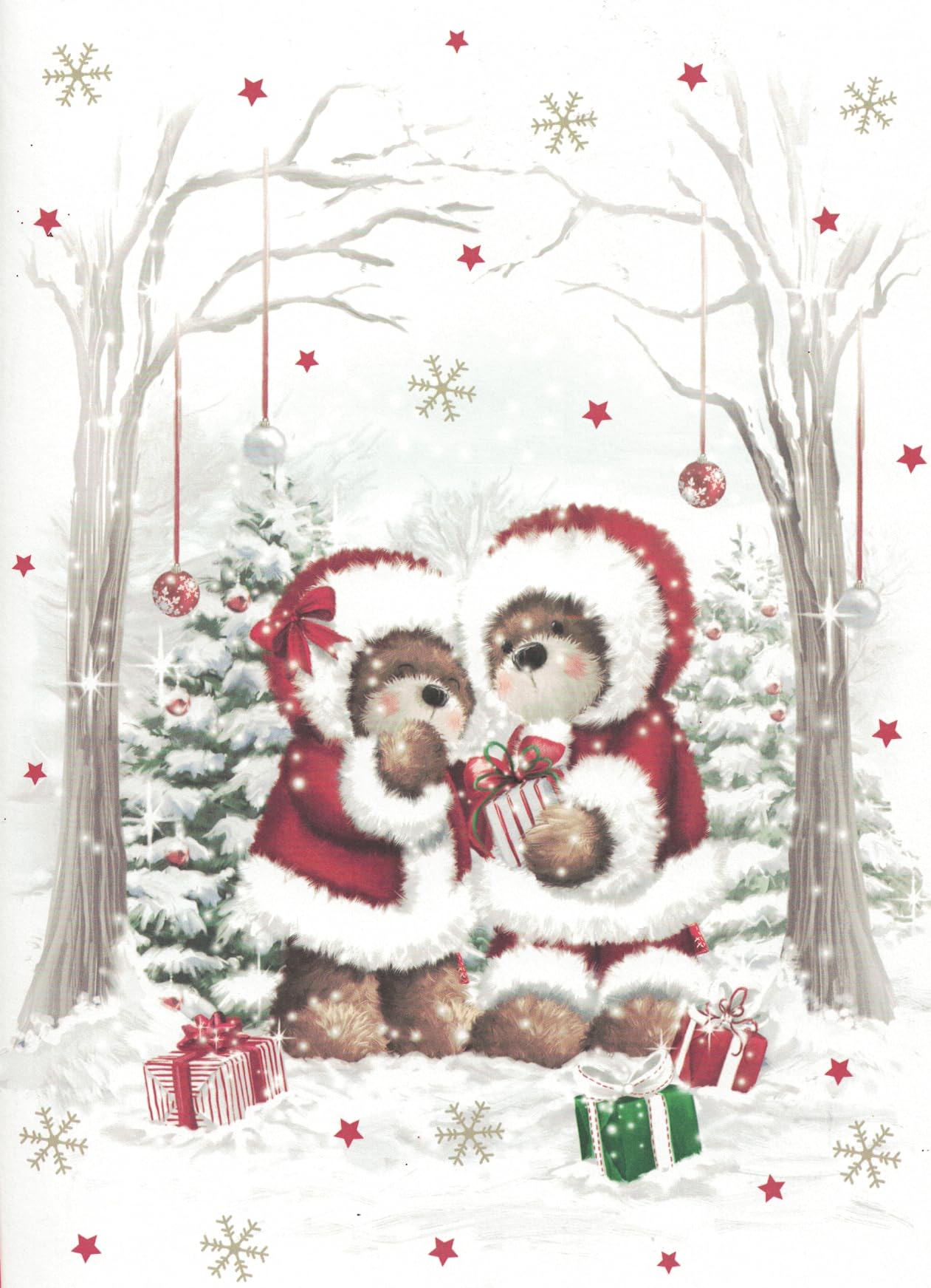 Weihnachtskarte Für Tochter Und Schwiegersohn – Große Karte 17,8 X 25,4 Cm Mit Traditioneller Weihnachtsszene