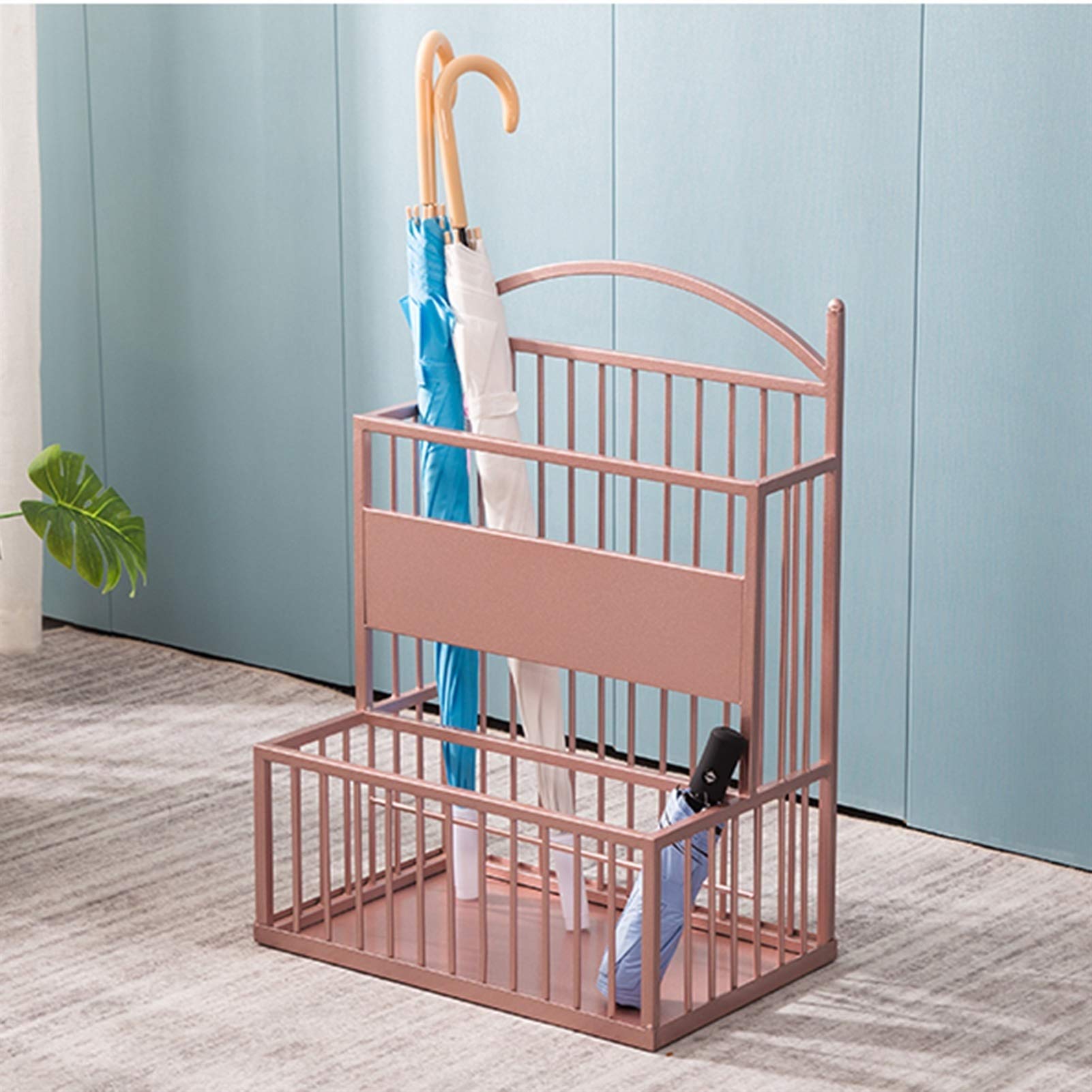 Porte-parapluie élégant avec plateau de drainage et crochet – 48 x 26 x 68 cm pour hôtels et bureaux Idéal pour nizer les parapluies et garder les sols au sec