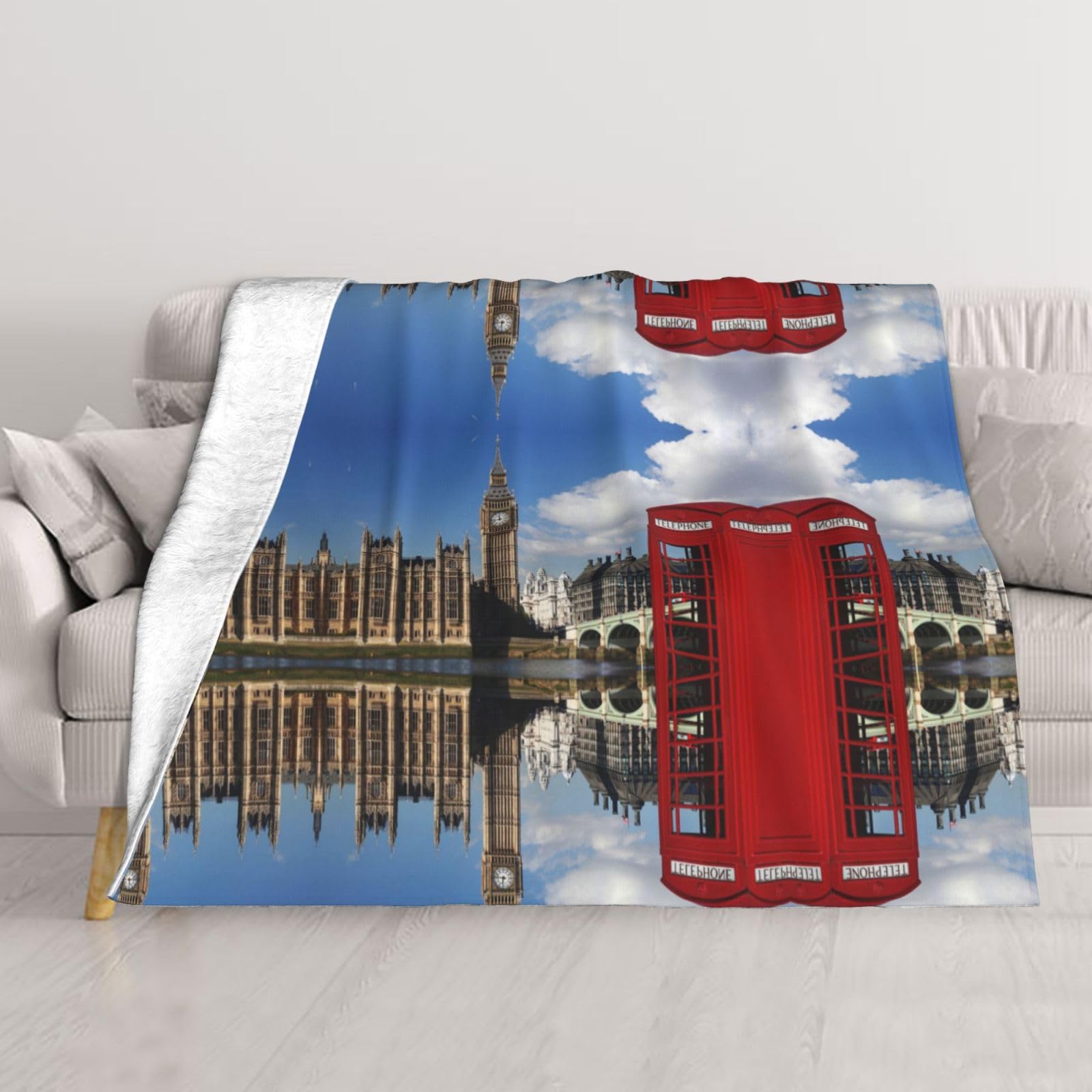 Couverture flanelle Big Ben Londres imprimée jeté de lit ultra doux et haute qualité