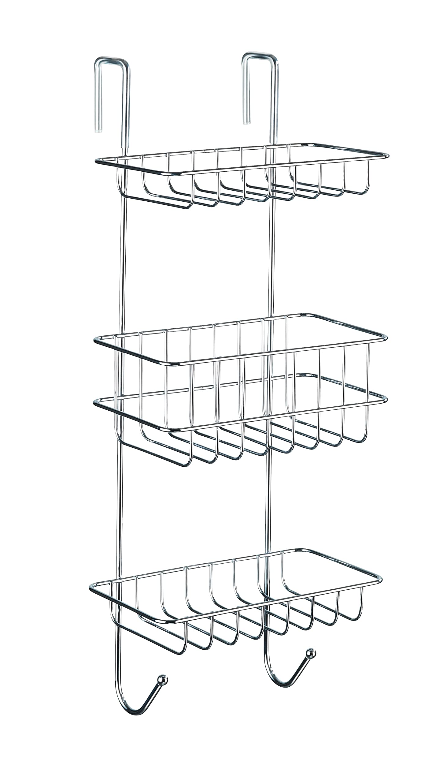 WENKO Revigo Duschregal – Duschregal zum Einhängen, verchromter Stahl, 22,5 x 57 x 18,5 cm