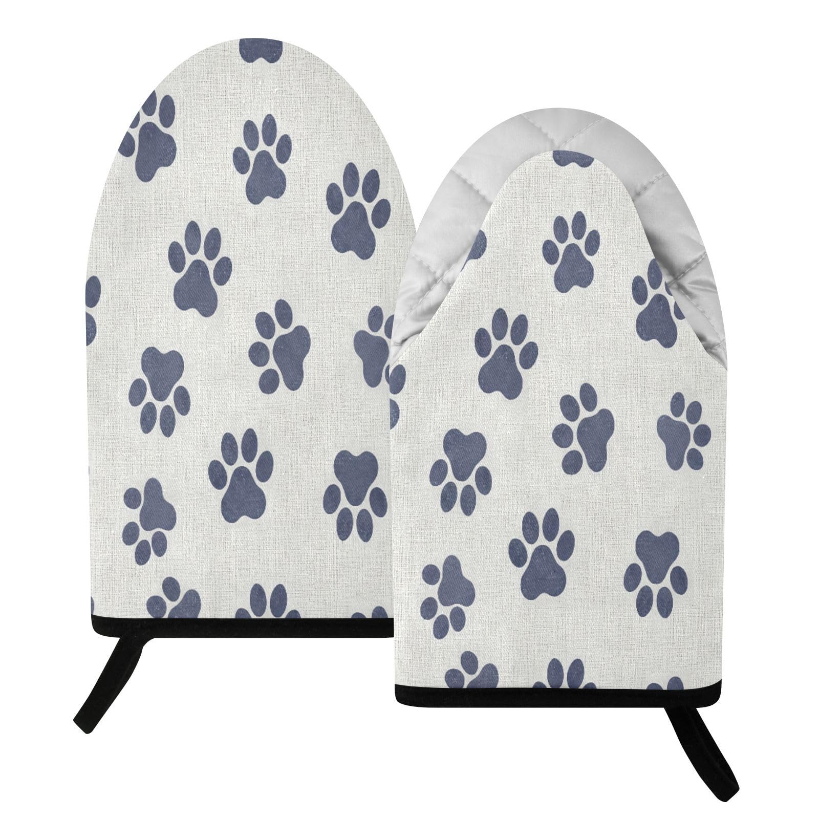 BURSTDDY Dog Paw Print Oven Mitt,Heat Resistant Kitchen Mitts for Cooking