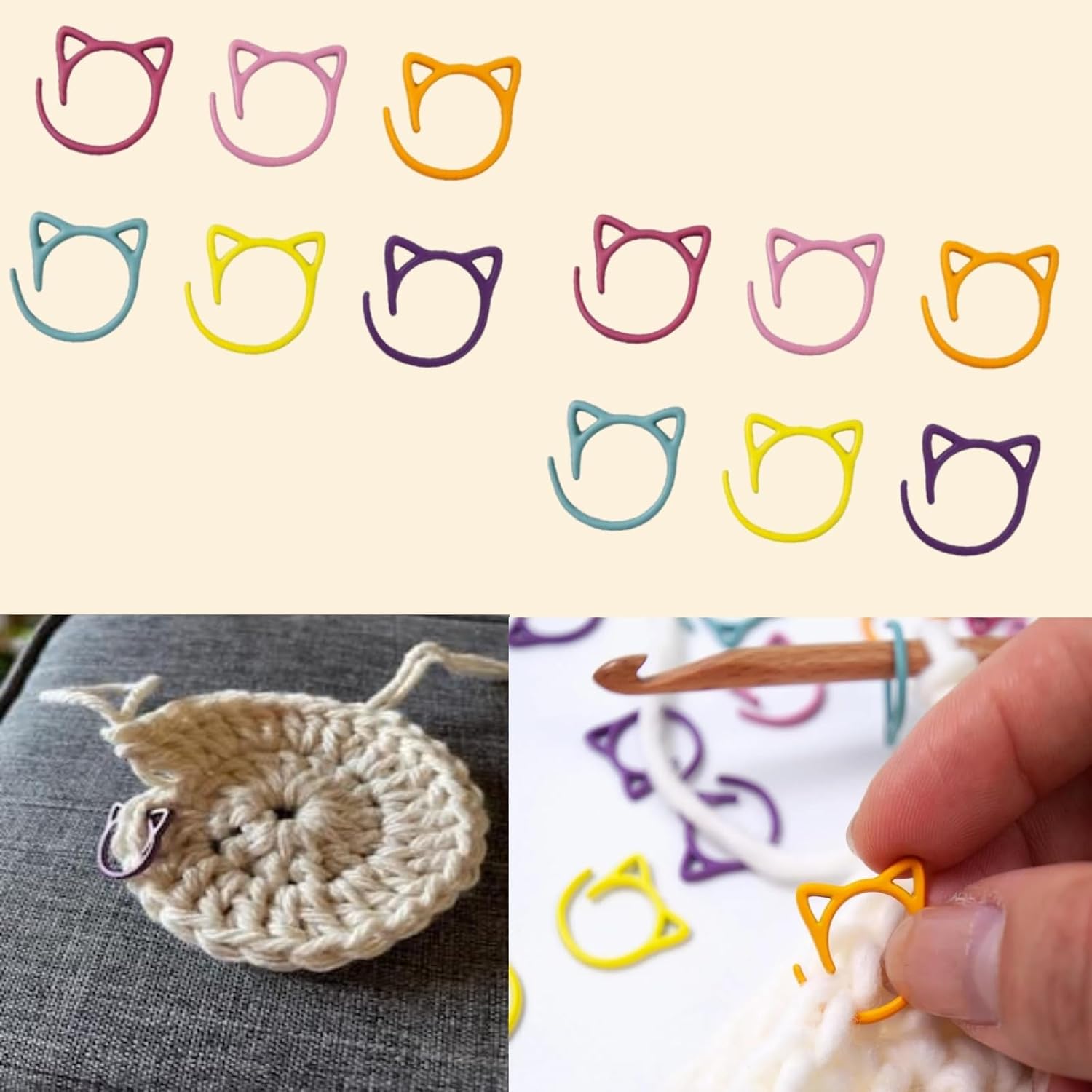 30Pcs Stitch Marker for Crocheting Cat Stitch Markers with Floral Small Box
